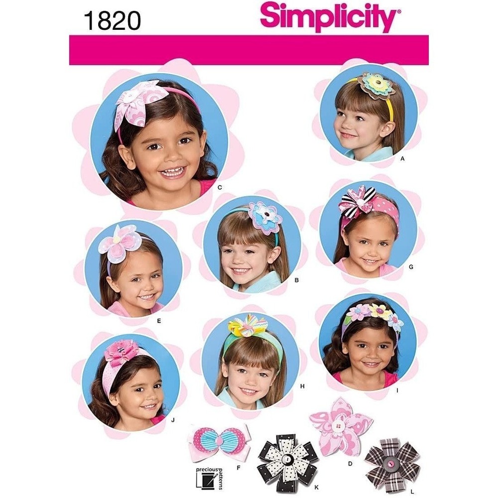 Simplicity Sewing Pattern‎ 1820 Girls Hair Accessories
